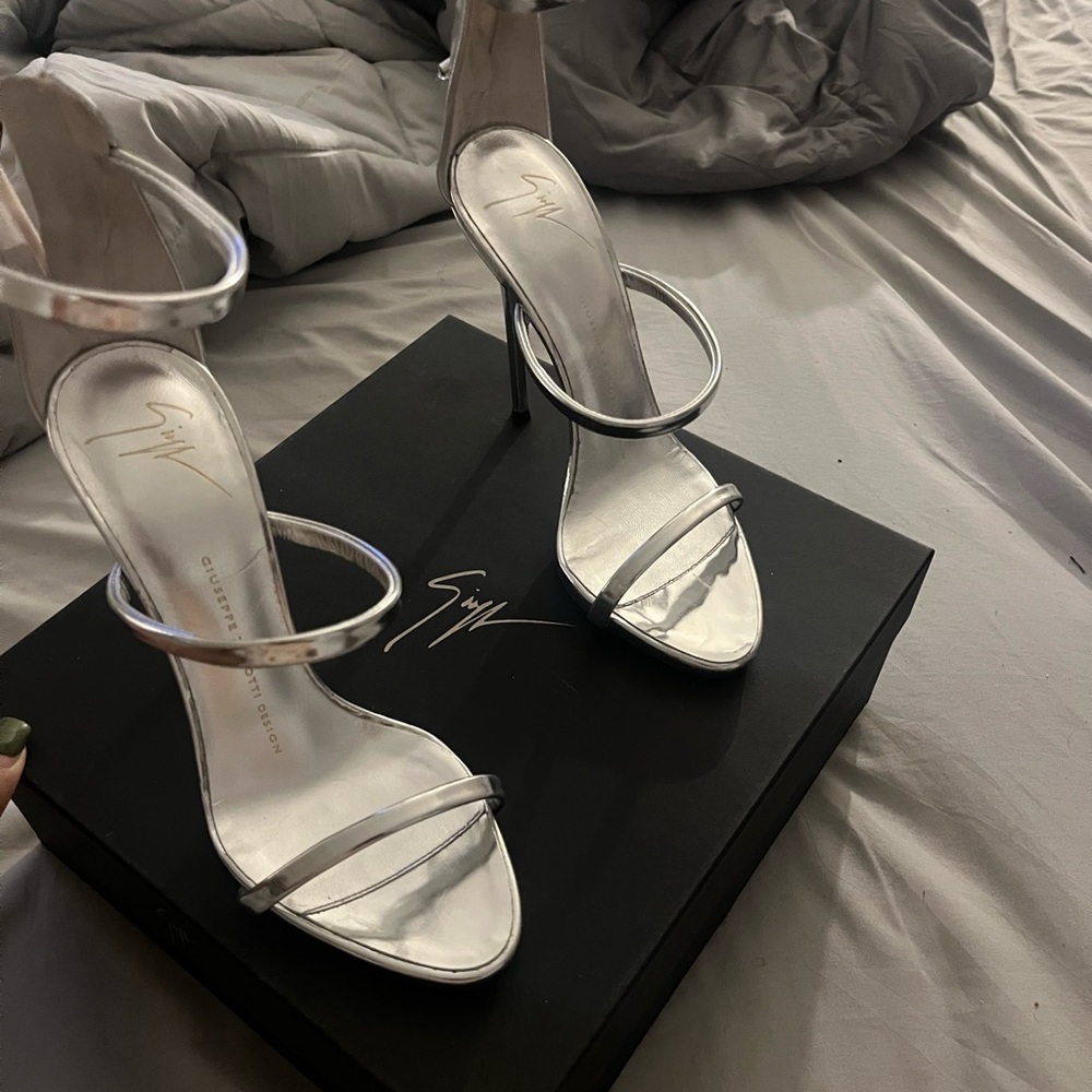 Silver High Heel Sandals